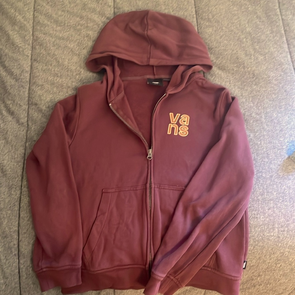 vans zip up color maroon